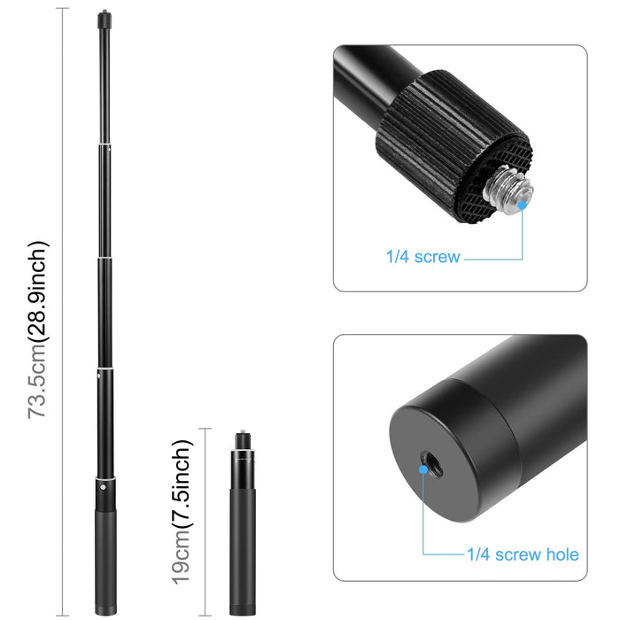 70cm Selfie Stick with Invisible Adapter for Insta360