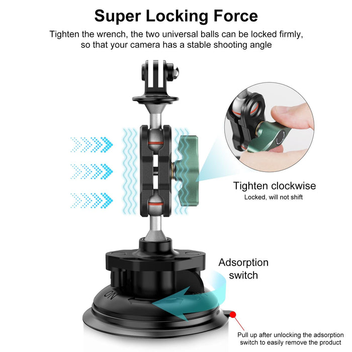 Aluminum Alloy Magic Arm with Strong Suction Cup