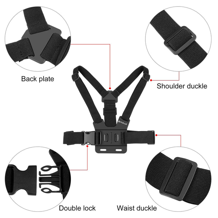 5 In 1 Adjustable Body Mount Belt Chest Strap With Phone