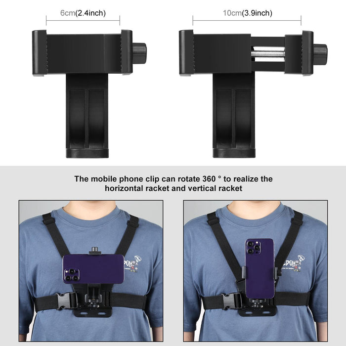 5 In 1 Adjustable Body Mount Belt Chest Strap With Phone