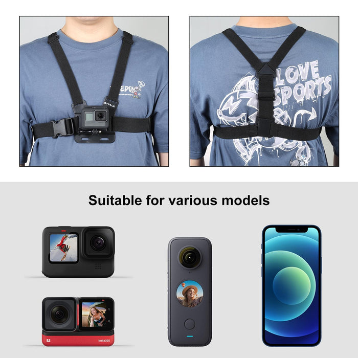 5 In 1 Adjustable Body Mount Belt Chest Strap With Phone