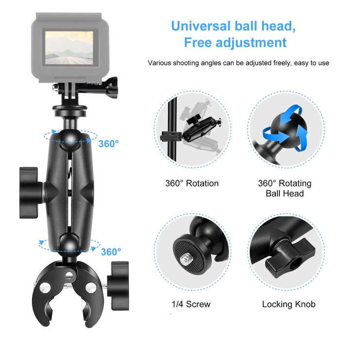 Universal Motorcycle Handlebar Mount for Action Cameras