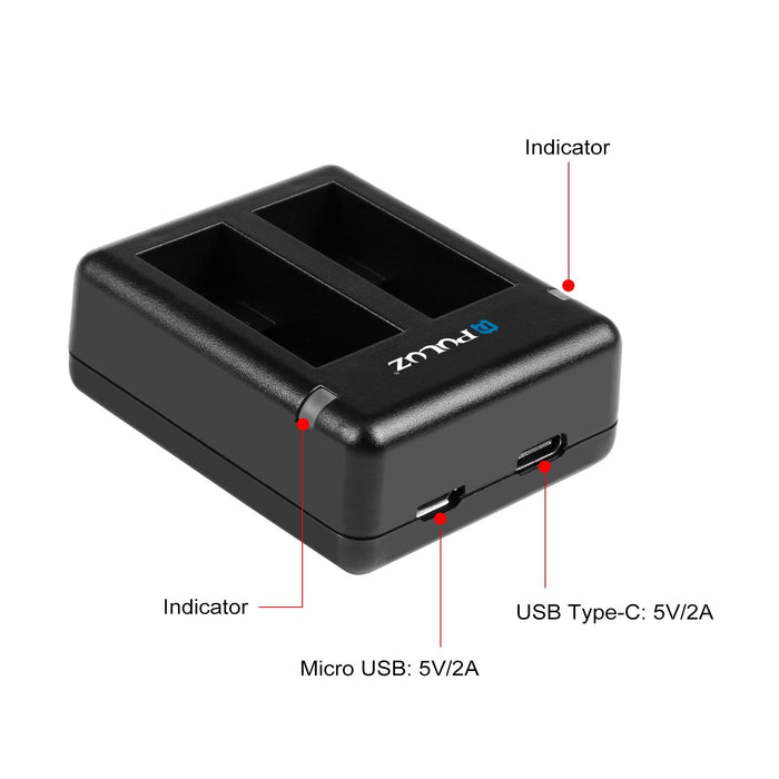 Dual Usb Charger for Gopro Hero 9 / 10 / 11 / 12 - Batteries