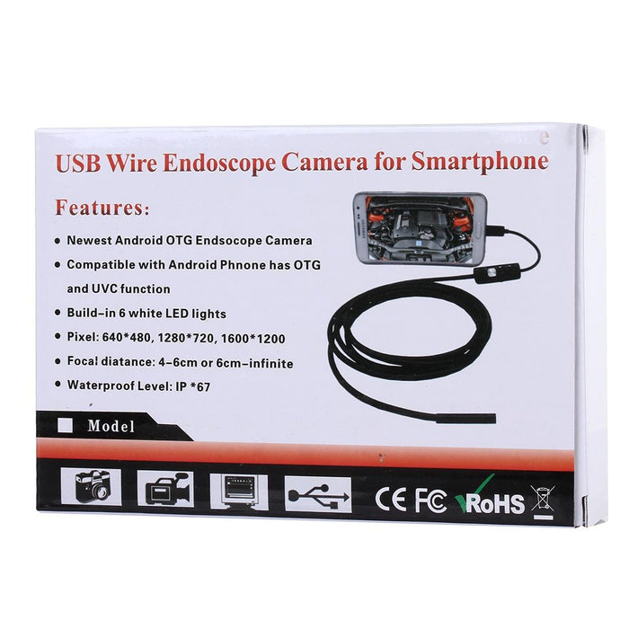 Waterproof Micro Usb Endoscope Snake Tube Inspection Camera With 6 Led For Otg Android Phone Length 1M Lens Diameter 7Mm