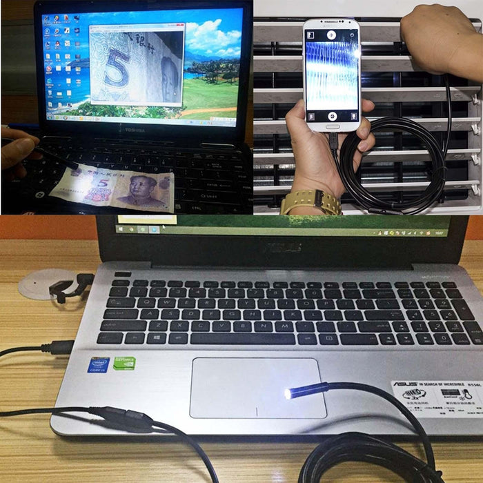 Micro Usb Endoscope Snake Tube Inspection Camera With 6 Led For Otg Android Phone Lens Diameter 7Mm Length 5M Hard Cable