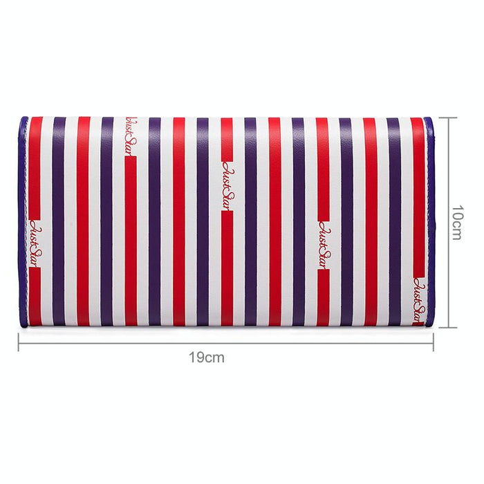 Just Star 3-Fold Dreamlike Pattern Printing Long Wallet Purple