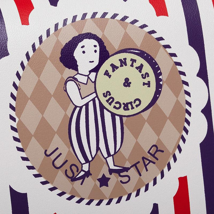 Just Star 3-Fold Dreamlike Pattern Printing Long Wallet Purple