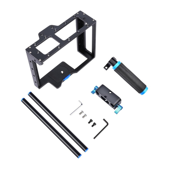 Ylg0107E Protective Dslr Camera Cage Stabilizer / Top Handle Set Black