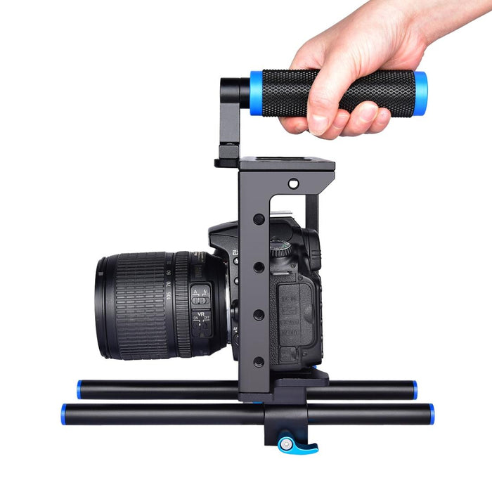 Ylg0107E Protective Dslr Camera Cage Stabilizer / Top Handle Set Black