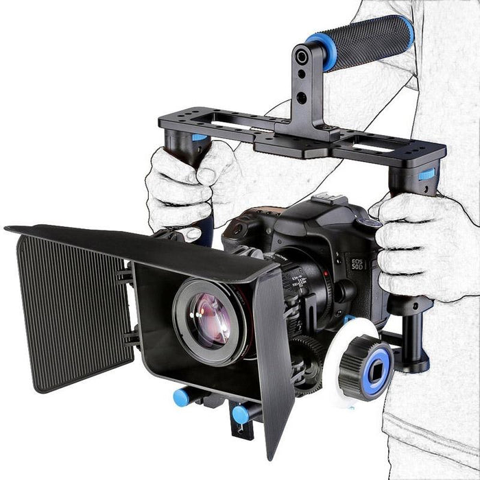 Ylg1103A-B Large Handle Video Camera Cage Stabilizer & Matte Box Kit For Dslr Camera / Video Camera