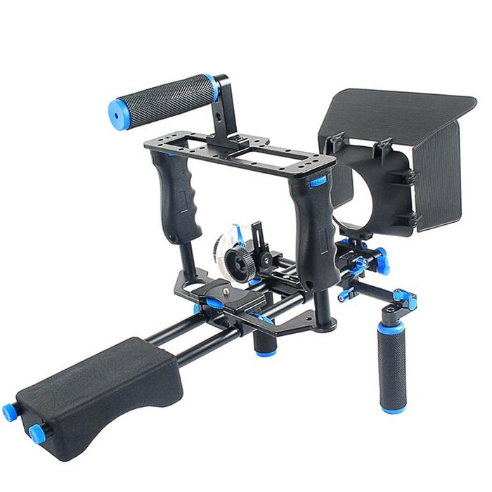 Ylg1103A-A Dual Handles Camera Shoulder Mount & Camera Cage Stabilizer Kit With Matte Box For Dslr Camera / Video Camera