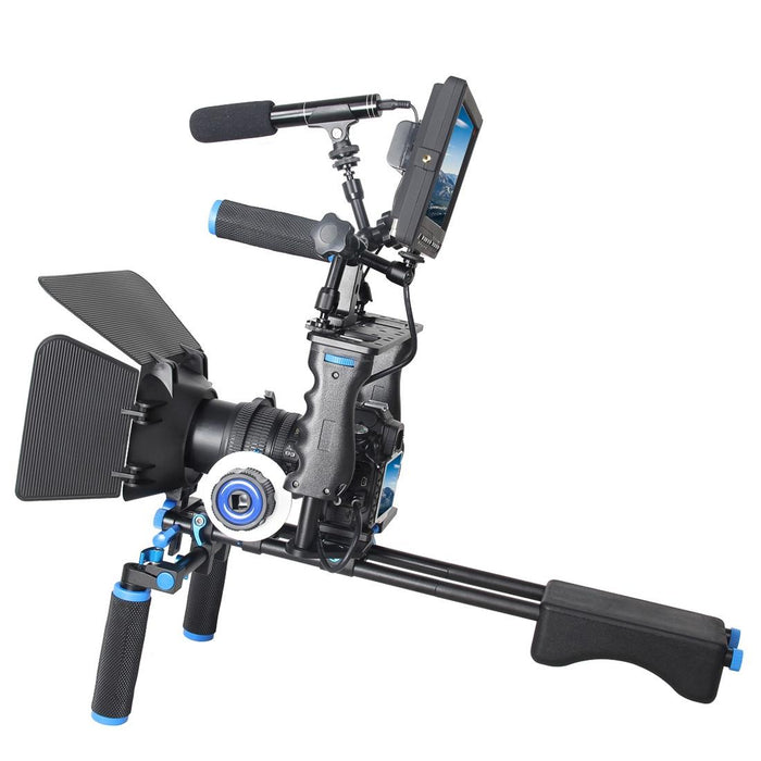 Ylg1103A-A Dual Handles Camera Shoulder Mount & Camera Cage Stabilizer Kit With Matte Box For Dslr Camera / Video Camera