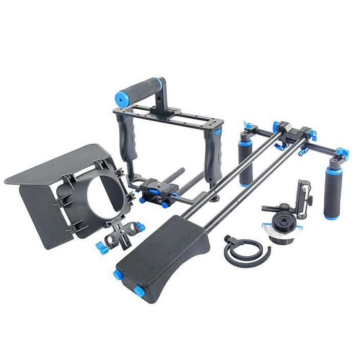 Ylg1103A-A Dual Handles Camera Shoulder Mount & Camera Cage Stabilizer Kit With Matte Box For Dslr Camera / Video Camera