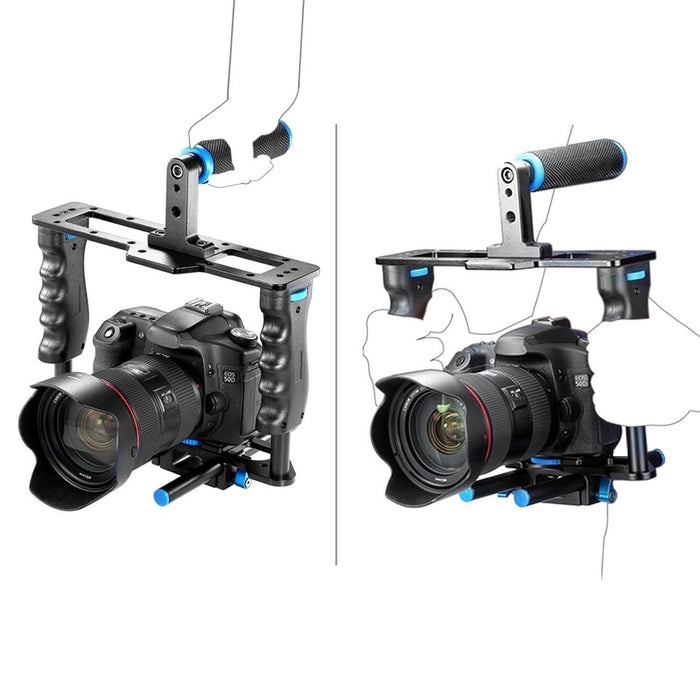 Ylg1103A-A Dual Handles Camera Shoulder Mount & Camera Cage Stabilizer Kit With Matte Box For Dslr Camera / Video Camera