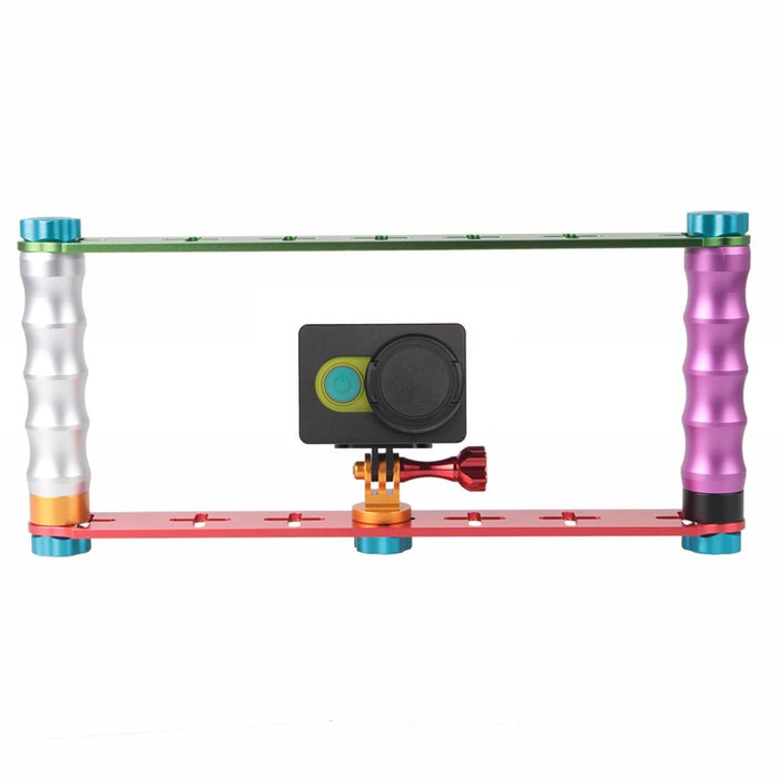 Aluminum Dual Grip Stabilizer for Action Cameras with Jaws