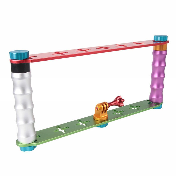 Aluminum Dual Grip Stabilizer for Action Cameras with Jaws