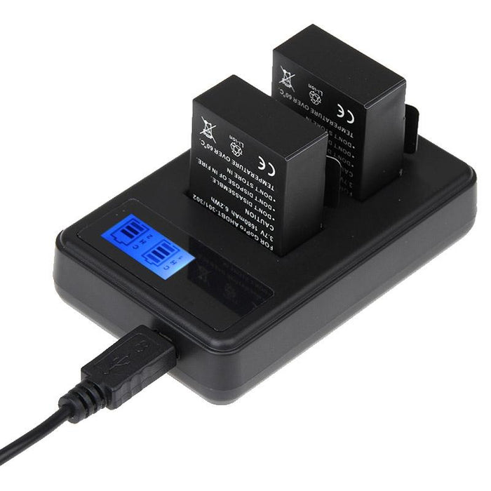 Lcd Screen Dual Battery Charger for Gopro Hero3
