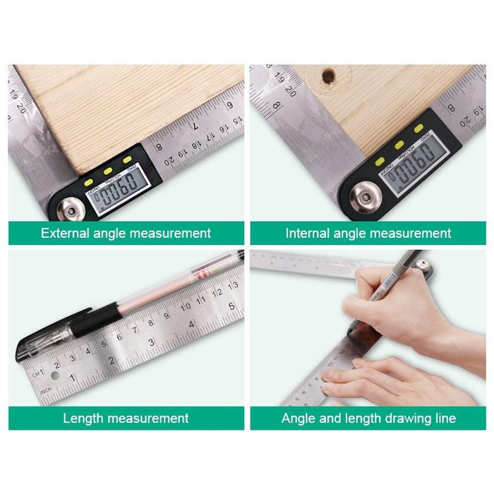 2-in-1 Digital Angle Finder Protractor - 300mm Goniometer