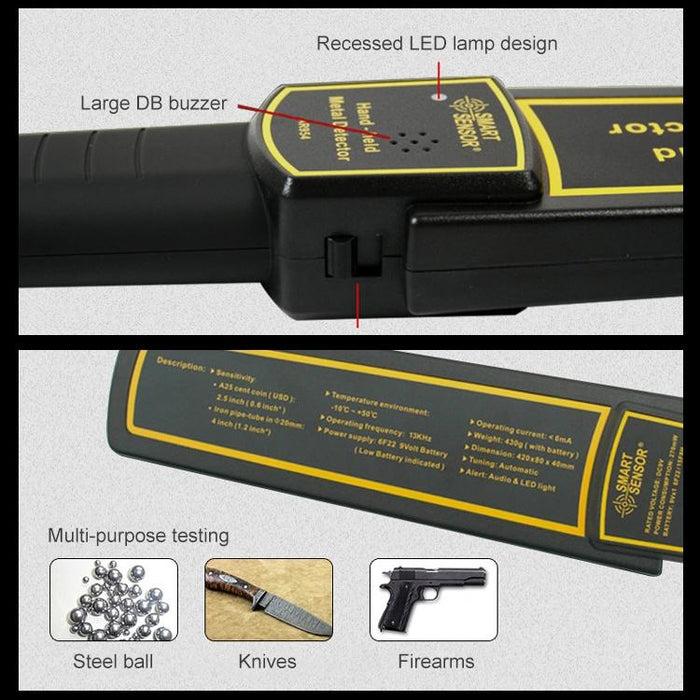 Ar954 Handheld Security Metal Detector - Detection Distance 60Mm