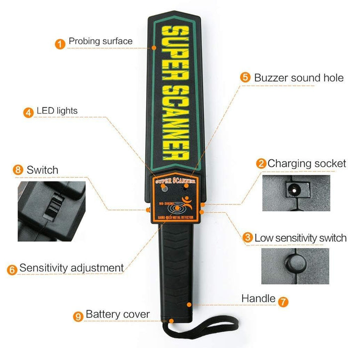 Ts90 Hand-Held Security Metal Detector - Detection Distance 60Mm