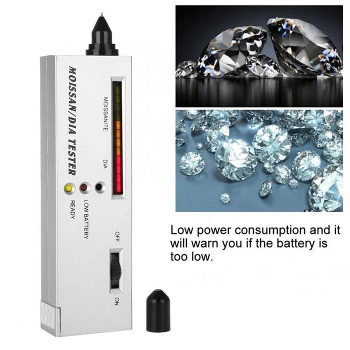 Portable Moissanite / Diamond Tester Dc 9V Battery Silver