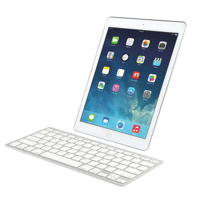 Ultra-Thin Bluetooth 3.0 Abs Keyboard For Ipad Air 2 / Ipad Air / Ipad 6 / Ipad 5 / Ipad Mini 1 / 2 / 3 / New Ipad Ipad 3 / Ipad Iphone 4 & 4S / 3G Sony Ps3 Smart Phones White