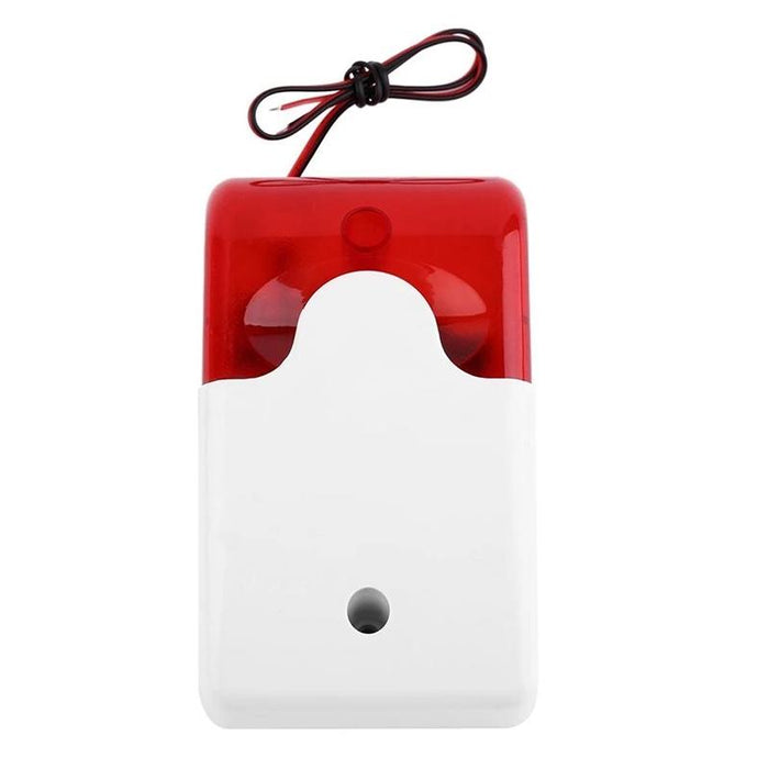 Mini Wired Red Strobe Siren For Burglar Security Alarm White