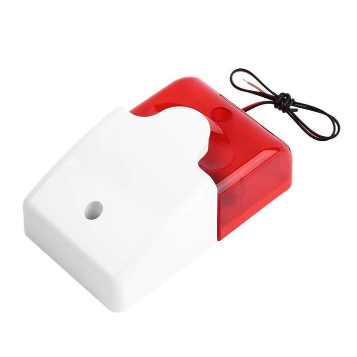 Mini Wired Red Strobe Siren For Burglar Security Alarm White