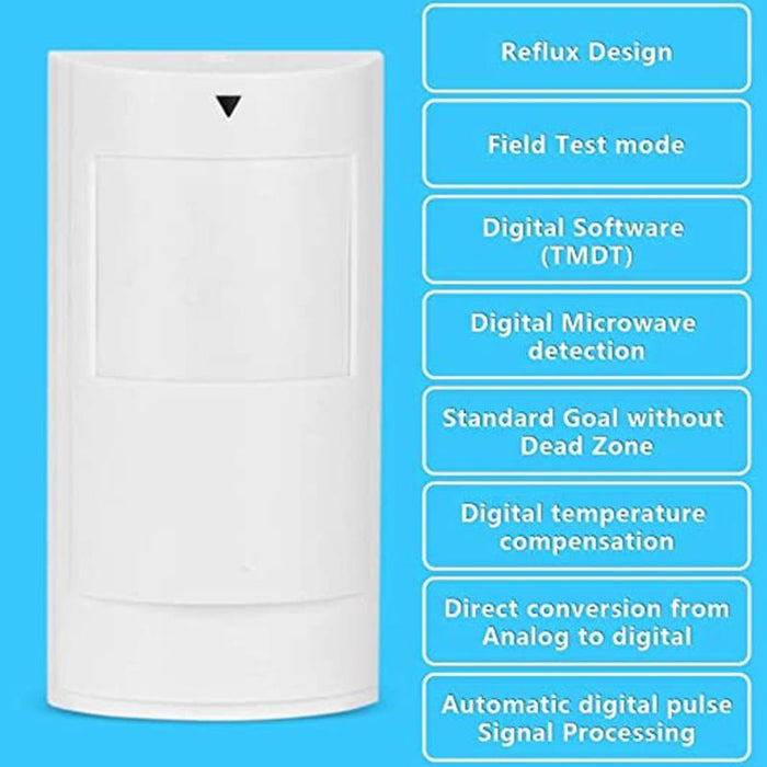 Pa-525D Wired Dual Infrared And Microwave Digital Motion Detector White