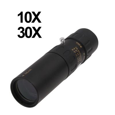 10-30 X 25Mm Telescope Monocular For Backpacking / Hiking Black