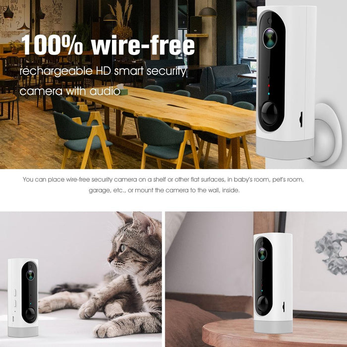 A1 Wifi Wireless 720P Ip Camera Support Night Vision / Motion Detection / Pir Motion Sensor Two-Way Audio Built-In 3000Mah Rechargeable Battery