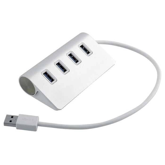 Portable 4-Port Usb 3.0 Hub 5Gbps Speed Aluminum 2Tb Support Silver
