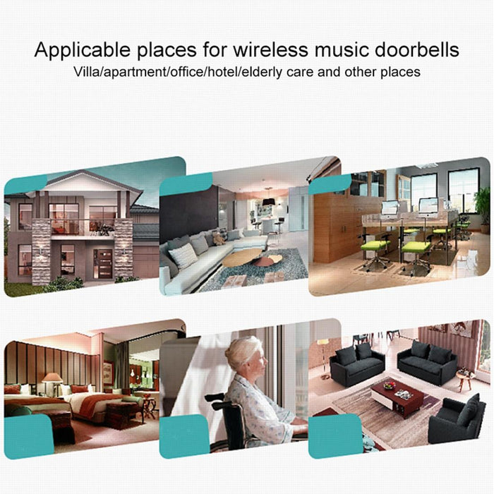 Home Music Remote Control Wireless Doorbell With 38 Polyphony Sounds