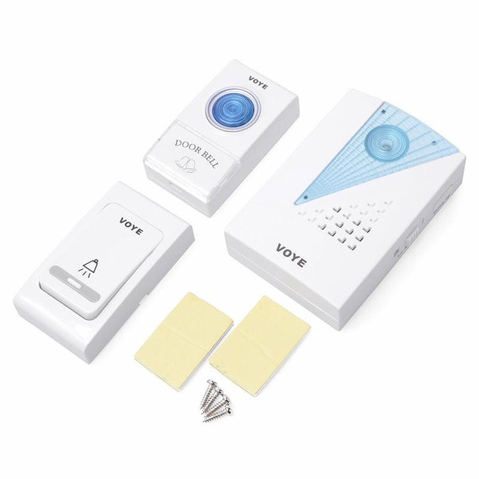 Wireless Doorbell With 2 Remote Control White