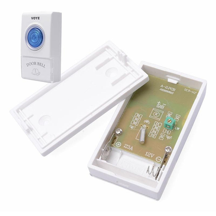 Wireless Doorbell With 2 Remote Control White