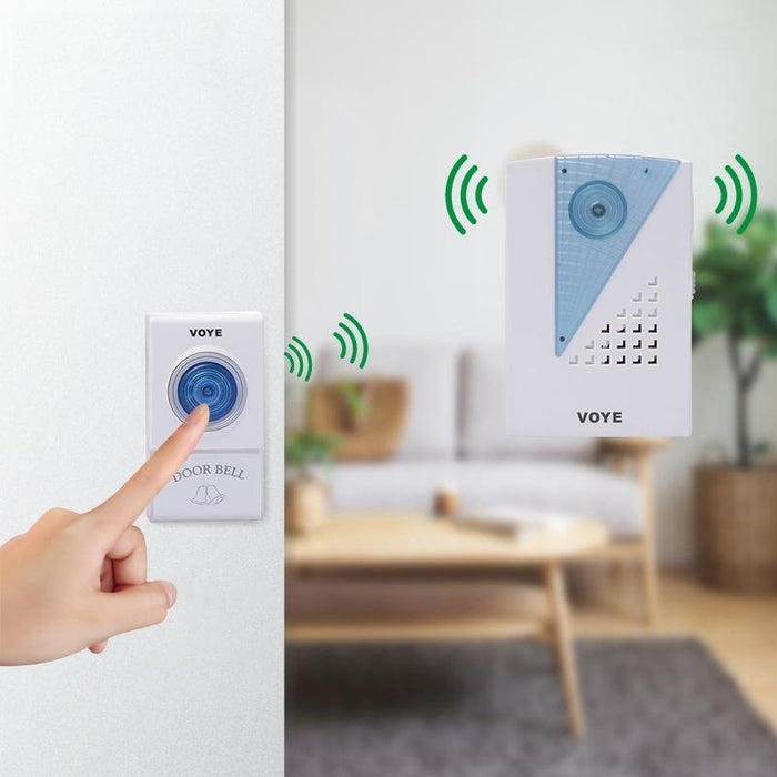 Wireless Doorbell With 2 Remote Control White