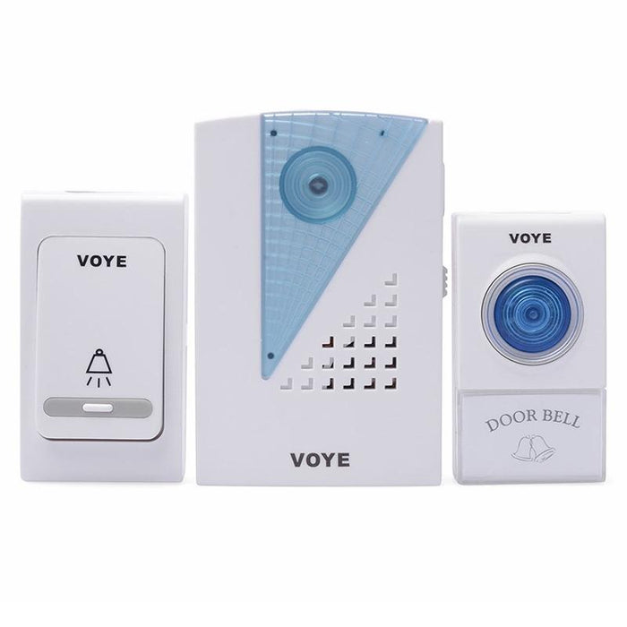 Wireless Doorbell With 2 Remote Control White