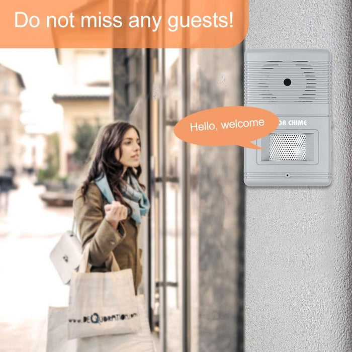 Wireless Visitor Alarm Entry Alert Door Chime Grey