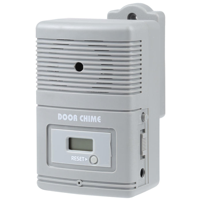 Light Sensitive And Motion Activated Visitor Door Chime With 0.7 Inch Lcd Counter Grey