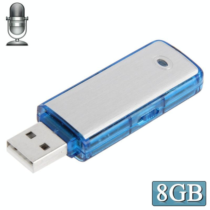 Usb Voice Recorder + 8Gb Usb Flash Disk Blue