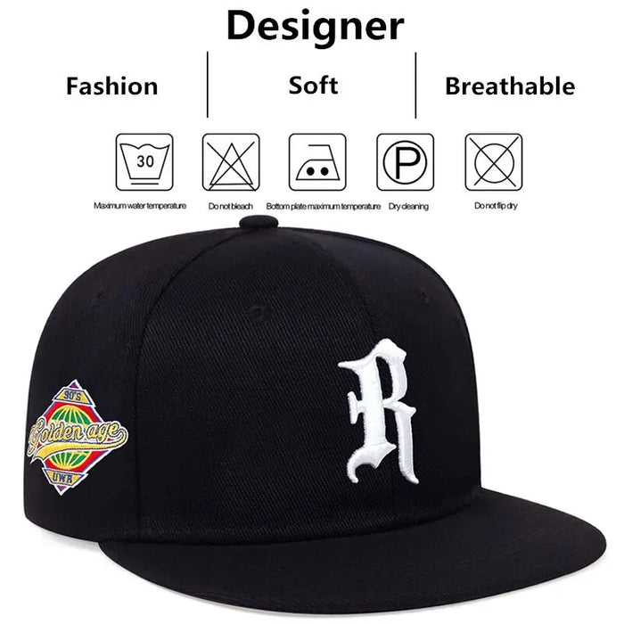 Adjustable Gothic R Embroidery Baseball Cap / Hat