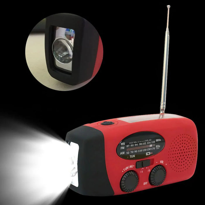 Portable Solar Hand Crank Radio With Power Bank