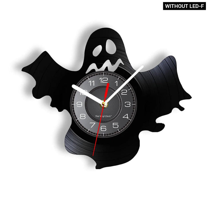 Spooky Halloween Vinyl Record Wall Clock