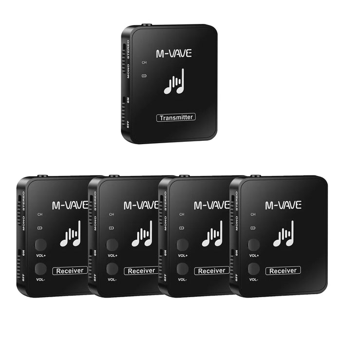 M-Vave Wp-10 2.4G Wireless System Earphone Monitor Rechargeable Transmitter Receiver Support Stereo Mono Recording Function