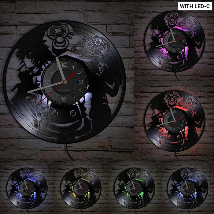 Retro Vinyl Record Wall Clock For Gamer Room Decor