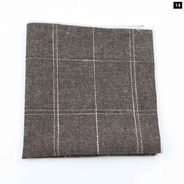 Vintage Grey Black Plaid Hankerchief Cotton Scarf