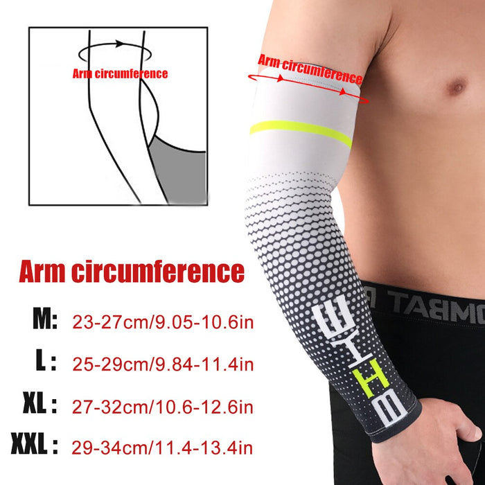 1 Pair UV Sun Protection Cooling Arm Sleeves For Running Cycling Basketball