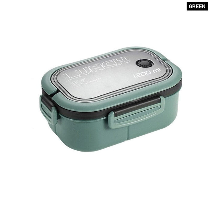 Single Double-layer Lunch Box Portable Compartment Fruit Food Box Microwave Lunch Box With Fork And Spoon Picnic Fresh Box