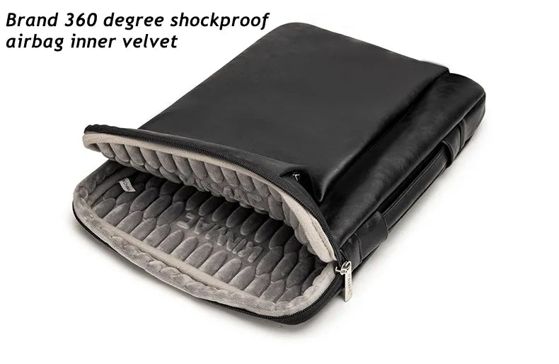 For Macbook Air Pro M1 Unisex 12,13.3,14,15.4,15.6 Inch Shockproof Pu Leather Laptop Bag