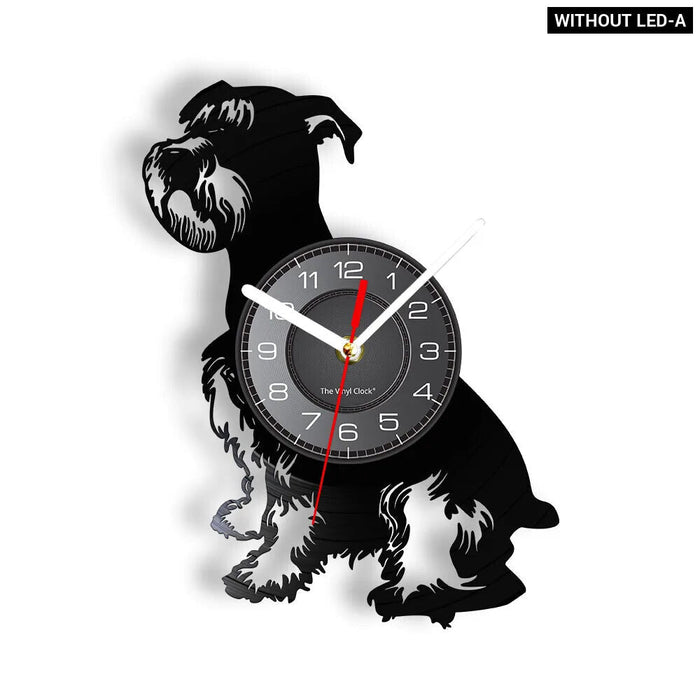 Mini Schnauzer Dog Vinyl Record Wall Clock